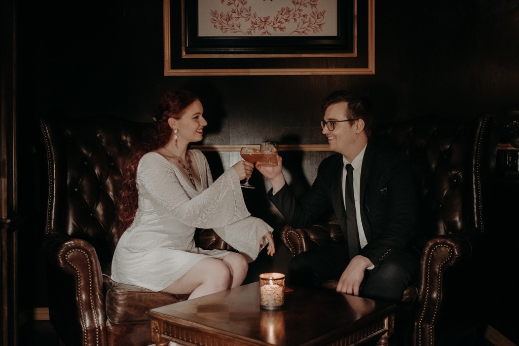 bride groom brisbane elopement death and taxes whisky bar cocktail